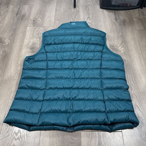 Eddie Bauer Vest Womens 2XL XXL Green Turquoise EB 650 Down Puffer Full Zip Up - Picture 7 of 8